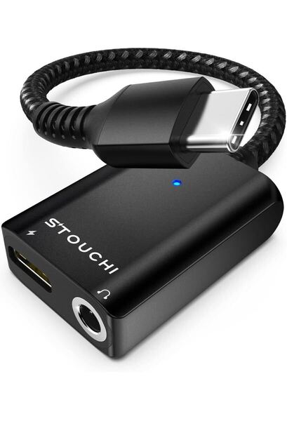 USB Type C to 3.5mm イヤホン変換アダプター Stouchi 2in1 DAC搭載 24bit/96kHz Hi-Fi音質 30W高速充電PD/QC対応 幅広い交換性