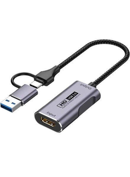 ビデオキャプチャカード 4K HDMI - USB-A/USB-C キャプチャカード フルHD 1080P 60FPS USB3.0