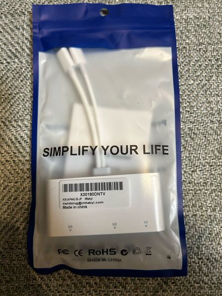 Lightning SDカードリーダー Apple変換アダプタ OTG機能 TF/SD XD CF MS 5in1 未使用品