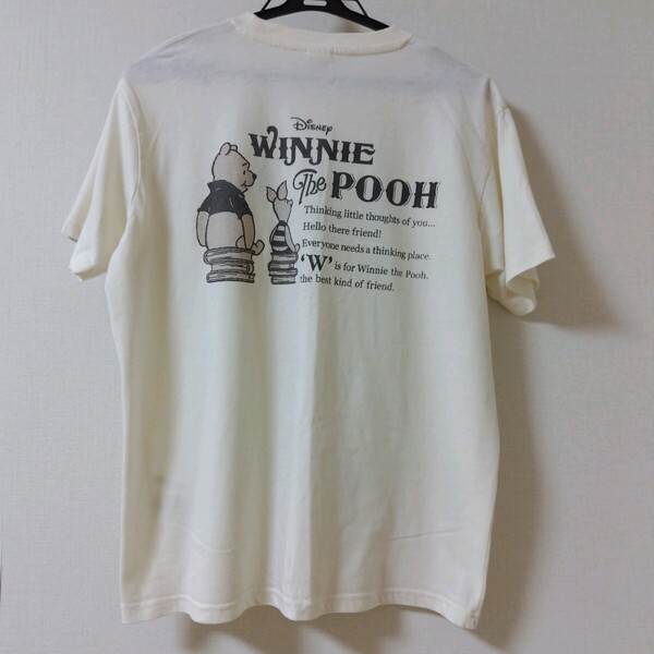 ディズニー☆Disney☆プーさん☆半袖Tシャツ☆Lサイズ☆プリントTシャツ☆レディース☆オフホワイト