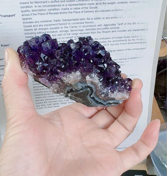 SS-0256 鉱物 天然水晶 ウルグアイ産 アメジスト 幸運お花 クラスター 天然石 幸運紫水晶 絶品超濃い濃い超美しい パワーストーン