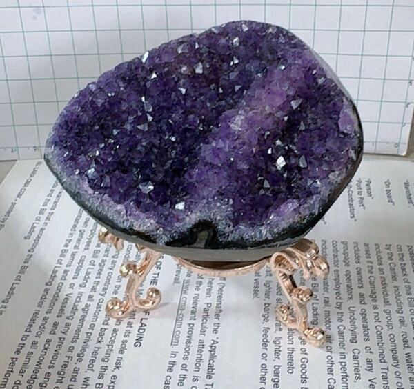 SS-0252天然石 アメジスト クラスター Amethyst 紫水晶 金銭運 原石 浄化 鉱石 ドーム 置物 一点物 パワーストーン 九紫火星運