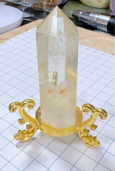 SS-0232《本物保証》チベット ヒマラヤ高地 6面シングル ターミネート クリスタルファントム ポイント クォーツ パワーストーン 金運アップ