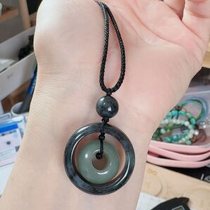 R2-0932天然本翡翠《本物保証》 翡翠3点組み合わせ ネックレス 一点物 魔除け 昇進 成功 風水 金運 財運 幸運 幸福 縁起物