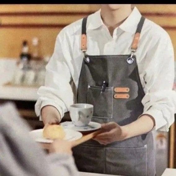 高品質 ワークエプロン 園芸 調整可能 カフェ ガーデニング 作業 グレー 料理番組 アウトドア キャンプ DIY 父の日