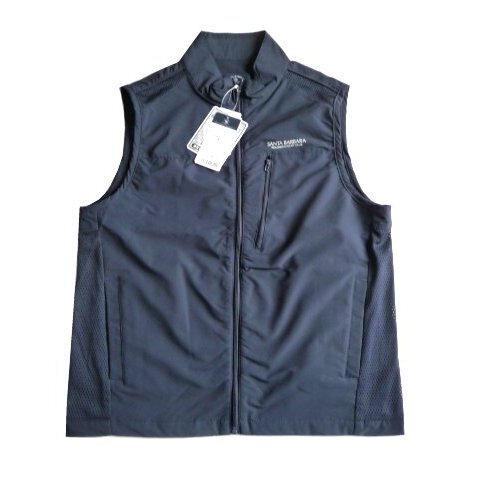 新品 サンタバーバラ ポロ 通気性 メッシュ ベスト SANTA BARBARA 紺 M メンズ 紳士 POLO & RACQUET CLUB