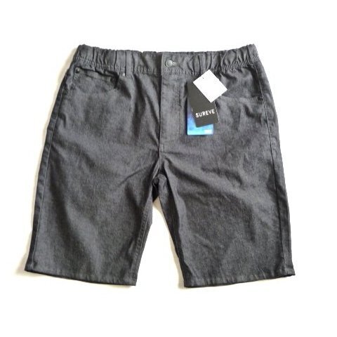 新品 冷感 ツイル ショートパンツ sureve メンズ L 黒 UV 紫外線 UPF50+ 紳士 短パン 半ズボン ひんやり