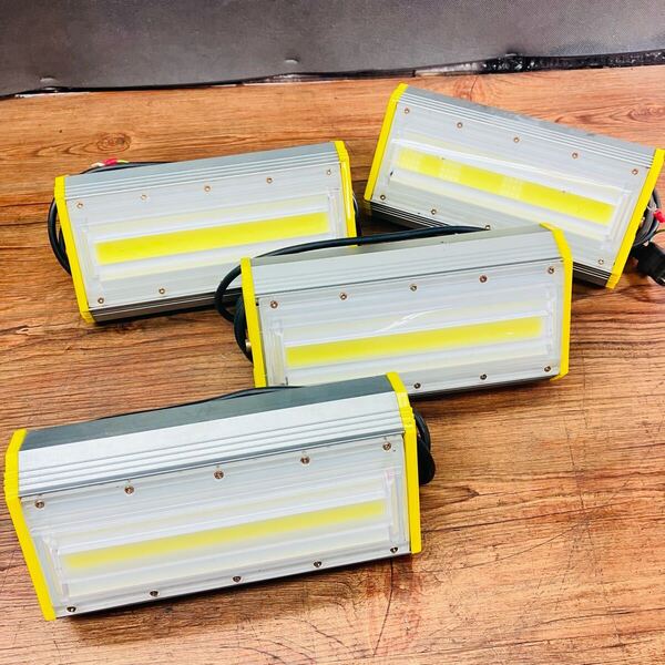 100V 50W 3000ルーメンLED作業投光器 4台セット!全台テストオッケー! 中古即決送料無料!