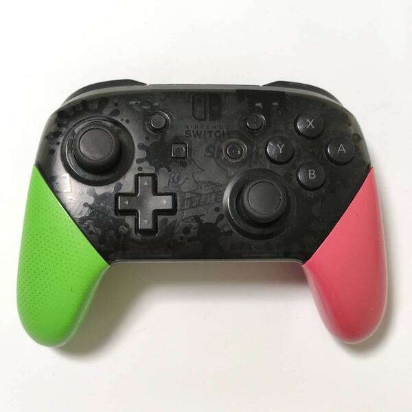 送料無料 動作確認済み Nintendo Switch Proコントローラー スプラトゥーン2エディション プロコン 純正 中古