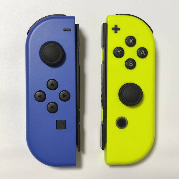 送料無料 動作確認済み Nintendo Switch ニンテンドー スイッチ Joy-Con ジョイコン 純正 ブルー ネオンイエロー L R セット 中古
