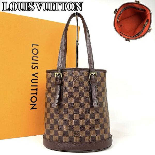 美品 LOUIS VUITTON ルイヴィトン ダミエ マレ N42240 トートバッグ ショルダーバッグ 肩掛け 男女兼用 ビジネス LV ゴールド金具 レザー