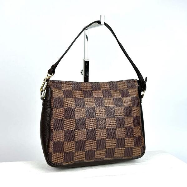 【極美品】LOUIS VUITTON ルイヴィトン ダミエ トゥルースメイクアップ ポーチ N51982 ハンドバッグ ミニバッグ ゴールド金具 人気 レザー