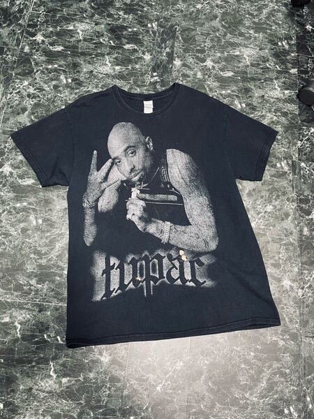 2pac rap design vintage tee ラップTシャツ Lサイズ