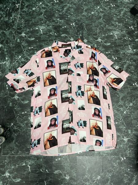 H&M The Notorious B.I.G ビギー総柄 オープンカラーシャツ