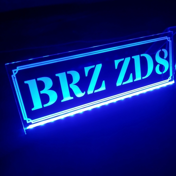 BRZ ZD8 フルカラーLED アクリルプレート スバル SUBARU 内装 カスタム パーツ ライト 電源付き シガーソケット USB ステッカー