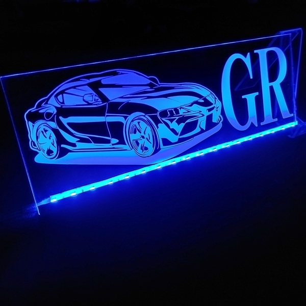 GR スープラ② リモコン付 フルカラーLEDアクリルプレート トヨタ カスタム パーツ ライト ステッカー TOYOTA DB02 DB42 DB22 DB82