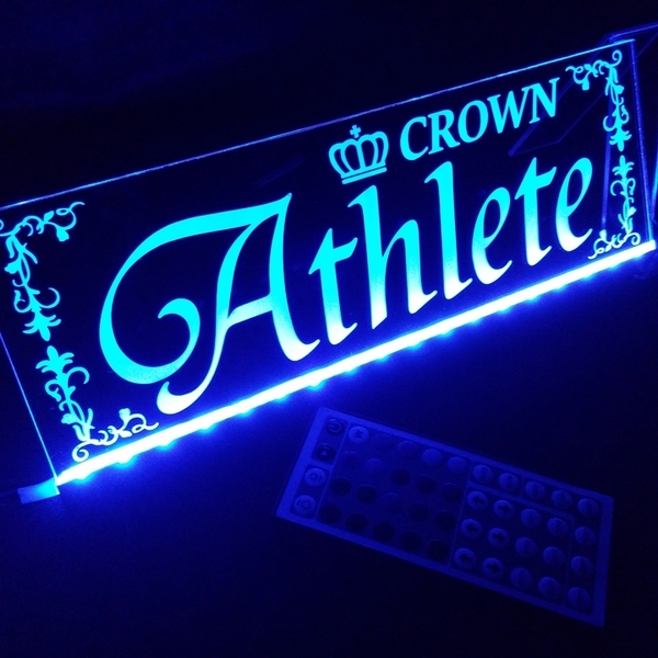 クラウン アスリート① リモコン付 フルカラーLED アクリルプレート トヨタ TOYOTA パーツ ステッカー ライト 17 18 200 210 220 前期 後期