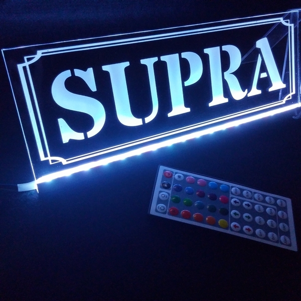 スープラ① リモコン付 フルカラーLEDアクリルプレート トヨタTOYOTA DB06 DB86 DB26 DB02 DB22 DB82 DB42 JZA80 GA70H JZA70 GA70 MA70 GR