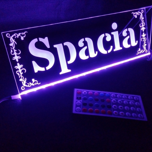 スペーシア① リモコン付 フルカラーLED アクリルプレート スズキ SUZUKI ステッカー ライト カスタム パーツ MK94S MK53S MK42S MK32S