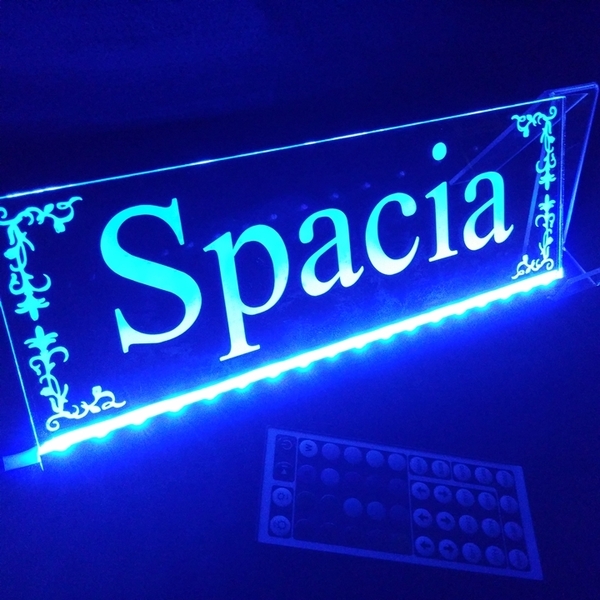 スペーシア② リモコン付 フルカラーLED アクリルプレート スズキ SUZUKI ステッカー ライト カスタム パーツ MK94S MK53S MK42S MK32S