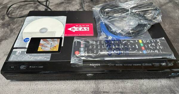 地デジ・BS・CS・プレミアムアダルト4波全視聴3番組同時録画 500GB-HDD/Blurayレコーダー シャープ BD-W500 最新版coiny設定済カード付