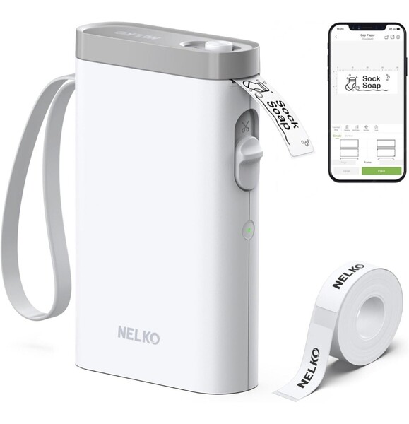 ラベルプリンター Bluetooth テプラ 感熱 小型 スマホ Android iOS対応 ラベルライター 名前シール キッチン 書類整理 ホワイト