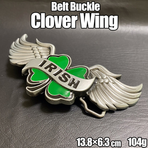 ◆新品/送料無料◆ ベルトバックル のみ メンズ レディース カジュアル アメリカン ビンテージ 翼クローバー 銀シルバー