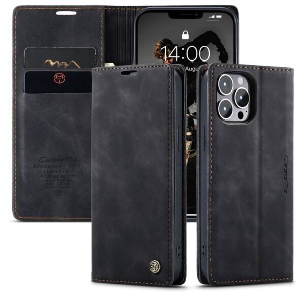 iPhone12 【c4黒】手帳型 スマホカバー PUレザー スマホケース アイフォン 携帯ケース 耐衝撃 軽量 落下防止 保護 無地 高品質