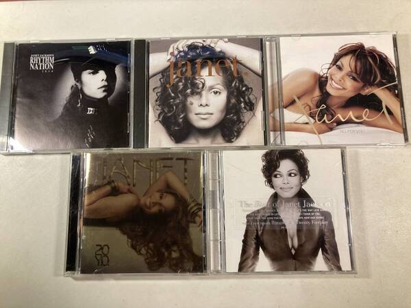 【W9976】ジャネット・ジャクソン CD アルバム 5枚セット●Janet Jackson●Rhythm Nation 1814●All For You●20 Y.O.