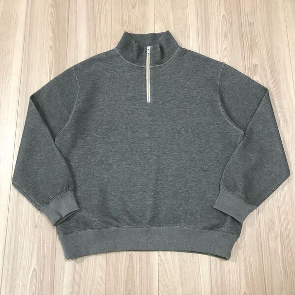 ADAM ET ROPE' HARF ZIP SWEAT SHIRT SHIRTS アダムエテロペ アダムエロペ ハーフ ジップ ポンチ スウェット シャツ トレーナー グレー