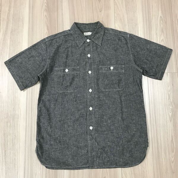 WAREHOUSE DUCK DIGGER CHAMBRAY WORK SHIRTS JAPAN ウエアハウス シャツ ダック ディガー シャンブレー ワーク ミリタリー デニム 半袖 38