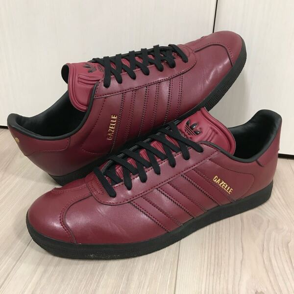 ADIDAS GAZELLE COLL GOLD Burgundy ABC MARTアディダス ガゼル ガッツレー レザー バーガンディ レッド ワイン ボルドー ゴールド マート