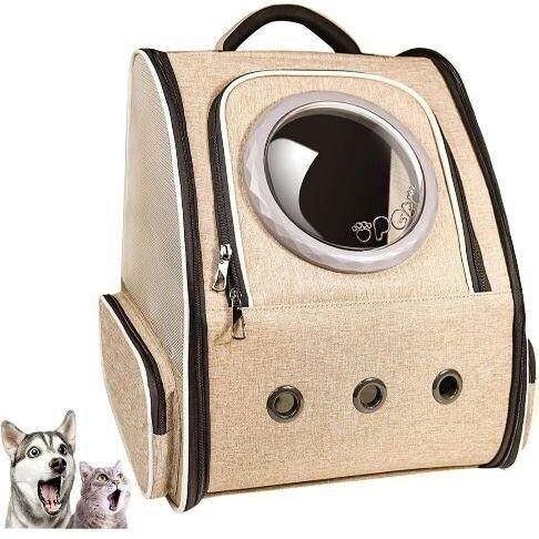 ペットリュック キャリー 大容量 宇宙船 2種類の窓付 猫 小型犬 旅行/通院/災害避難用 耐荷重8kg 通気性 脱走防止対策 肩ズレ防止