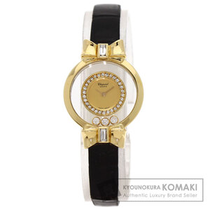Chopard Chopard 20/5334 happy бриллиант лента 20/5334 наручные часы K18 желтое золото кожа женский б/у