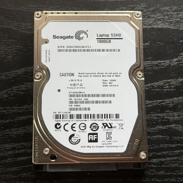 中古SSHD 1TB 2.5インチ Seagate 動作正常 使用時間24197h