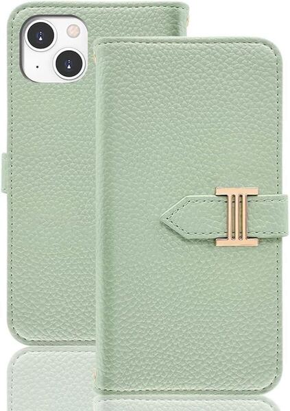 MAGICASE For Galaxy S23 ケース 手帳型 おしゃれ 人気 かわいい スマホケース Galaxy S23 財布型 エレガント(グリーン)/A740