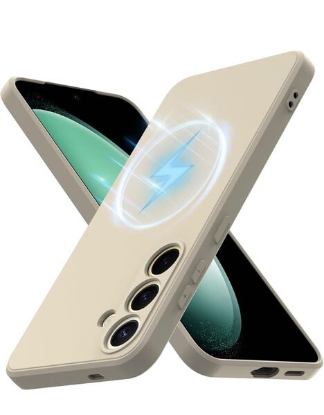 Galaxy S23 ケース 耐衝撃 Magnetic対応 薄型 スリム シリコン カバー TPU SC-51D SCG19 カメラ保護 ワイヤレス充電 ケース ベージュ/A722