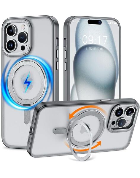 iPhone 13 Pro Max 用 MagSafe対応 ワイヤレス充電対応 車載ホルダー対応 6.7インチ アイフォン13Pro Max用 ケース(チタングレー)/A715