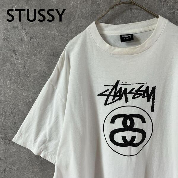 stussy ステューシー tシャツ 半袖 白 メキシコ製 Lメンズ