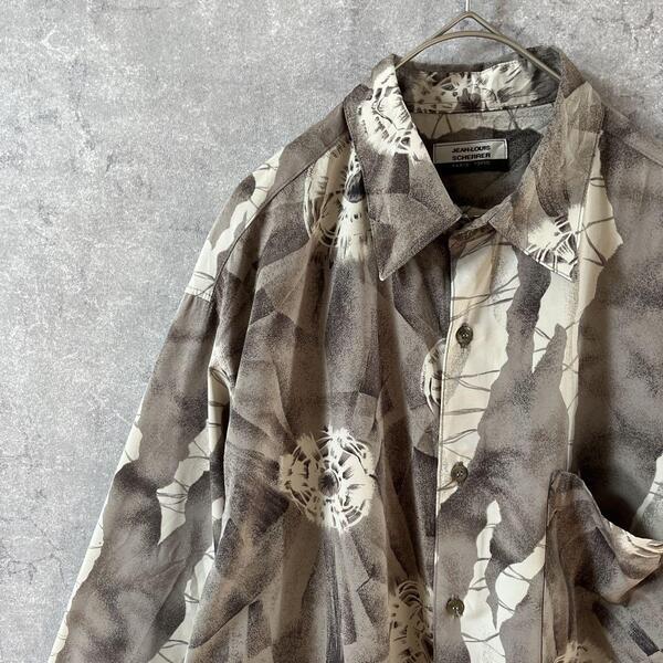 JEAN-LOUIS SCHERRERアートデザイン 長袖 柄シャツMメンズL1