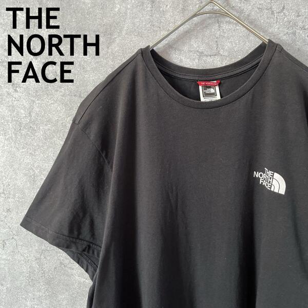 THE NORTH FACE ブラック Tシャツ 半袖 両面ブランドロゴLメンズ