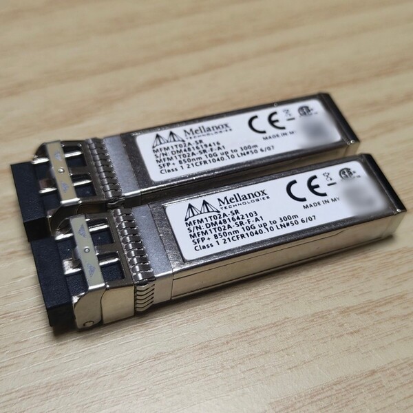【複数在庫あり】 2個セット Mellanox MFM1T02A-SR 10G SFP+ 光ファイバー モジュール | 動作確認済み【CX311A対応】在庫処分