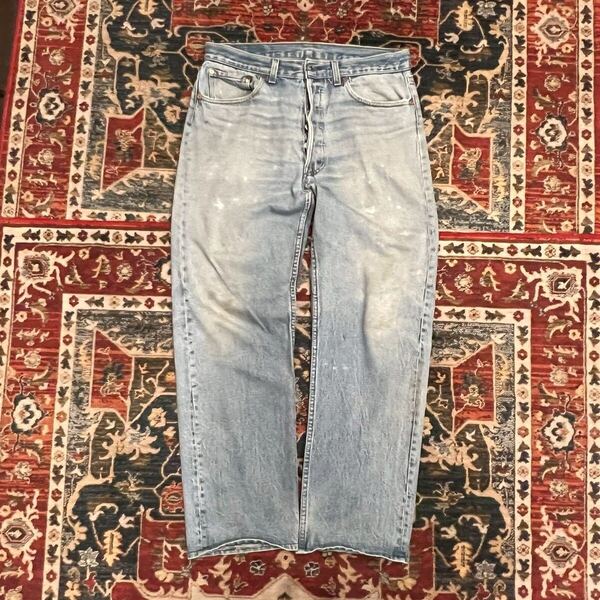 90s USA製 Levi's 501 ヴィンテージ デニム パンツ W80cm リメイク 米国 ジーパン リーバイス 554刻印 グランジ ジーンズ インディゴ 00s