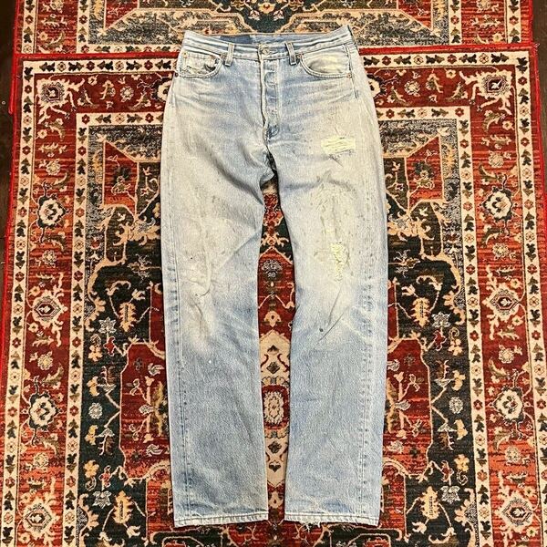 90s USA製 Levi's 501 ヴィンテージ デニムパンツ W80cm W31 L36ジーンズ グランジ ダメージ ジーパン リーバイス 624刻印 インディゴ 80s