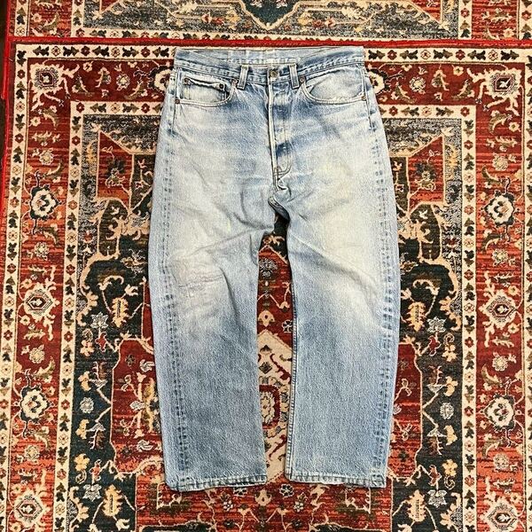 90s USA製 Levi's 501 ヴィンテージ デニムパンツ W84cm L32 ジーンズ グランジ ダメージ ジーパン リーバイス 532刻印 インディゴ 00s