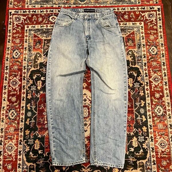 00s Levi's Silver Tad USA製 ヴィンテージ デニムパンツ W32表記 W82cm ストレート ダメージ ジーパン リーバイス インディゴ 90s