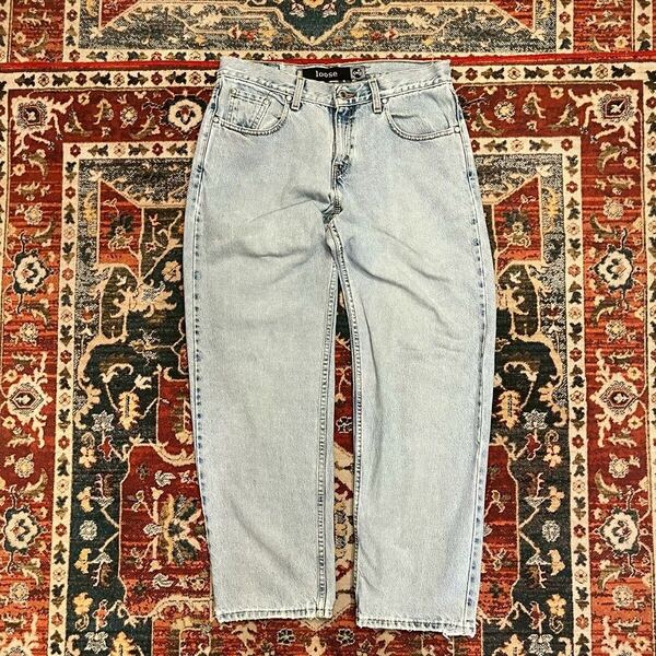 90s Levi's Silver Tad USA製 ヴィンテージ デニムパンツ W82cm ダメージ ストレート ジーパン リーバイス 554刻印 インディゴ 80s