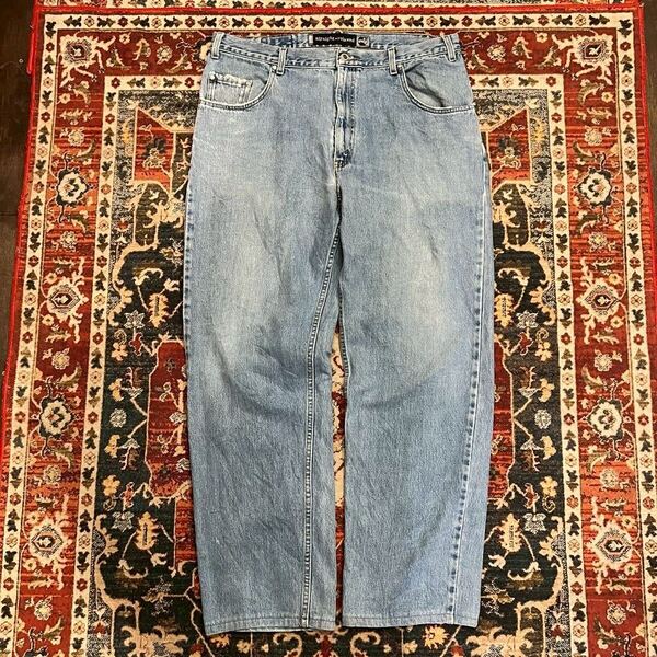 00s Levi's Silver Tad USA製 ヴィンテージ デニムパンツ W98cm ダメージ ストレート ジーパン リーバイス 977刻印 インディゴ 90s