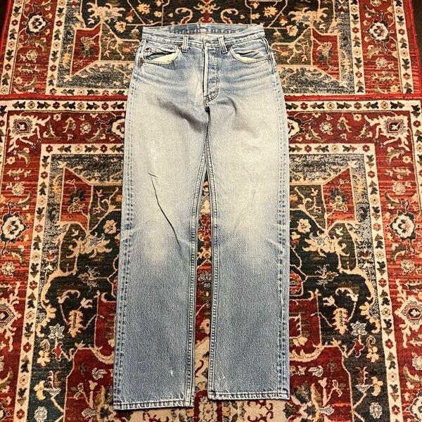 80s USA製 Levi's 501 ハチマル 後期 デニムパンツ W70cm ヴィンテージ ジーンズ グランジ ダメージ リーバイス インディゴ 70s