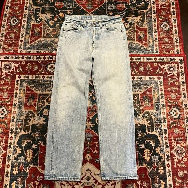 80s USA製 Levi's 501 ハチマル 後期 デニムパンツ W31 L32 W76cm ヴィンテージ ジーンズ グランジ ダメージ リーバイス インディゴ 70s